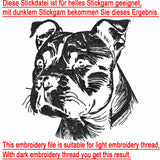 Stickdatei Staffordshire Bull Terrier "Julian" - realistisch - FÜR DUNKLE STOFFE