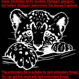 Stickdatei Leopard Baby "Finn"- realistisch - FÜR HELLE STOFFE