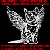 Stickdatei Katze Engel Bengalen "Hanny" - realistisch - FÜR HELLE STOFFE