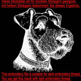Stickdatei Airedale Terrier "Marlin" - realistisch - FÜR HELLE STOFFE