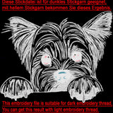 Stickdatei Yorkshire Terrier  "Cindy" - realistisch - Für HELLE STOFFE