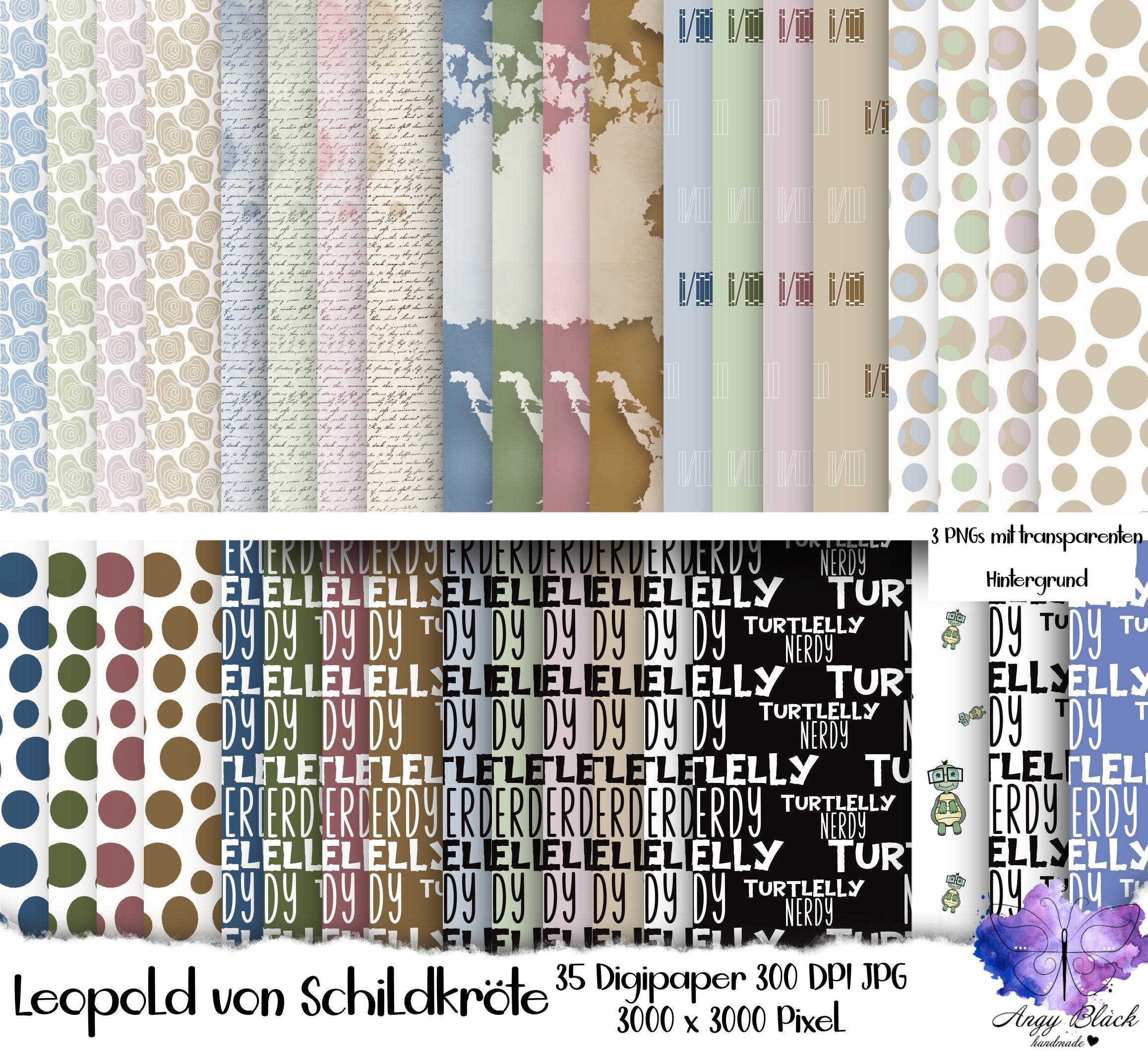 Digiset „Leopold von Schildkröte“ Digipaper, Digistamp - Sewando