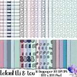 Digiset „Eli und Lou, die Elefanten“ Digipaper, Digistamp - Sewando