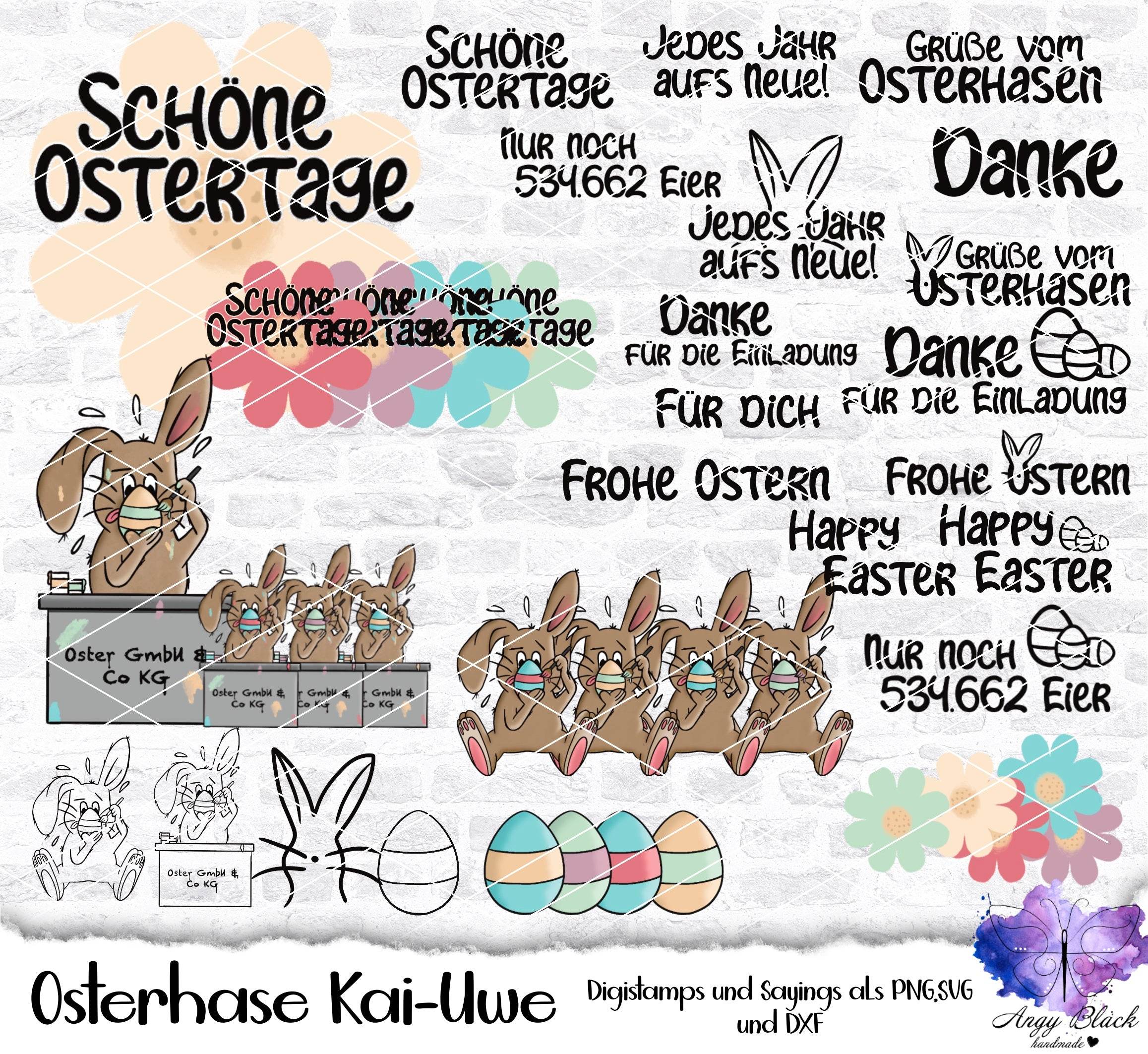 Digiset „Kai-Uwe, Osterhase“ Digipaper, Digistamp - Sewando