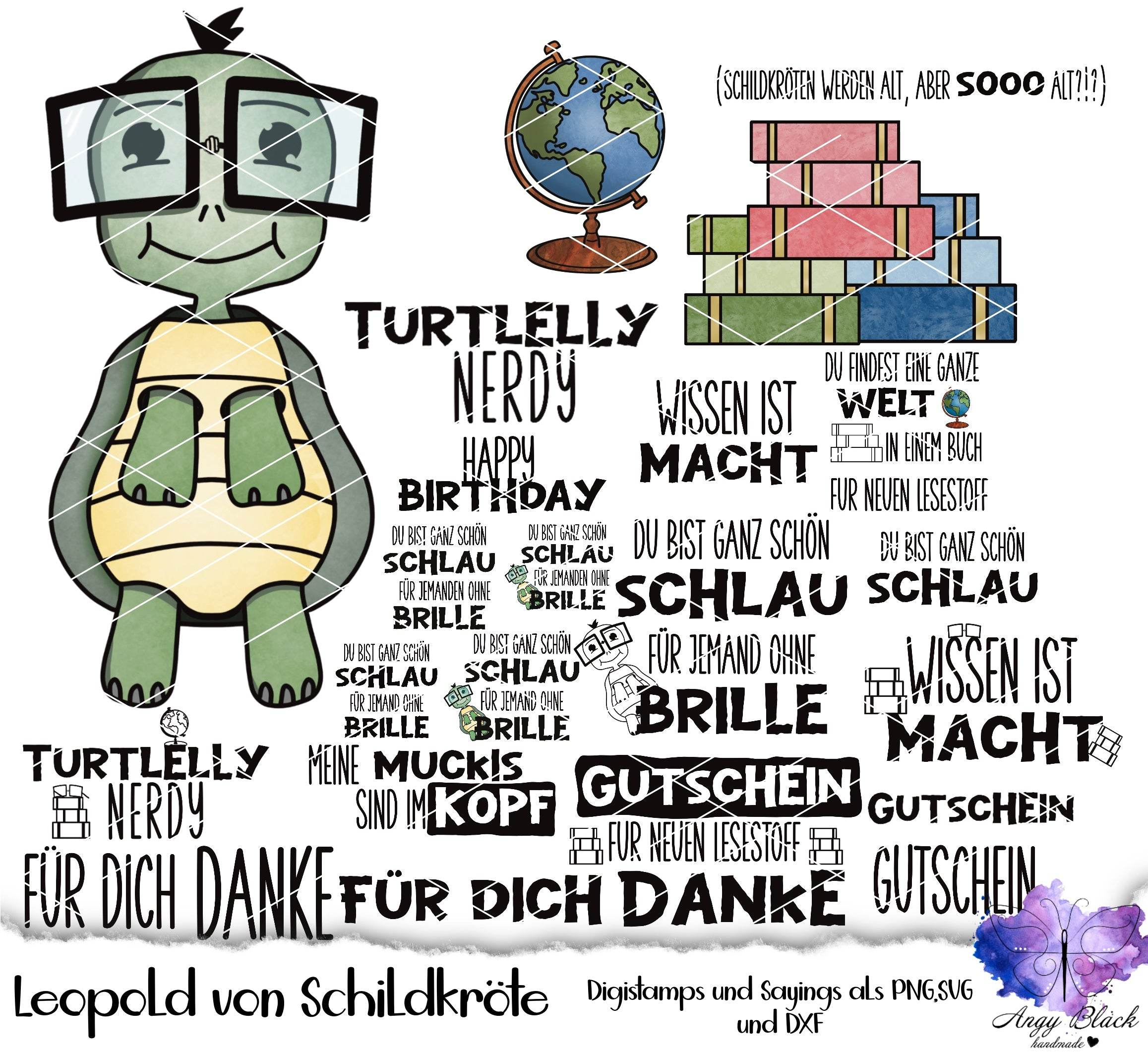 Digiset „Leopold von Schildkröte“ Digipaper, Digistamp - Sewando
