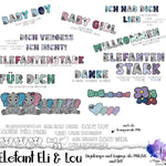 Digiset „Eli und Lou, die Elefanten“ Digipaper, Digistamp - Sewando