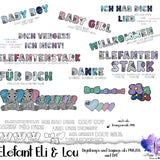 Digiset „Eli und Lou, die Elefanten“ Digipaper, Digistamp - Sewando