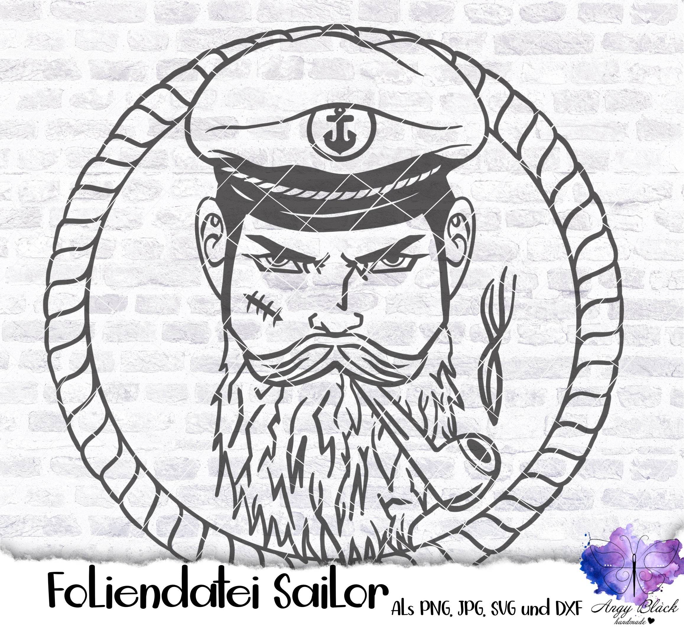 Foliendatei Sailor, Seemann, maritimes Motiv SVG - Sewando