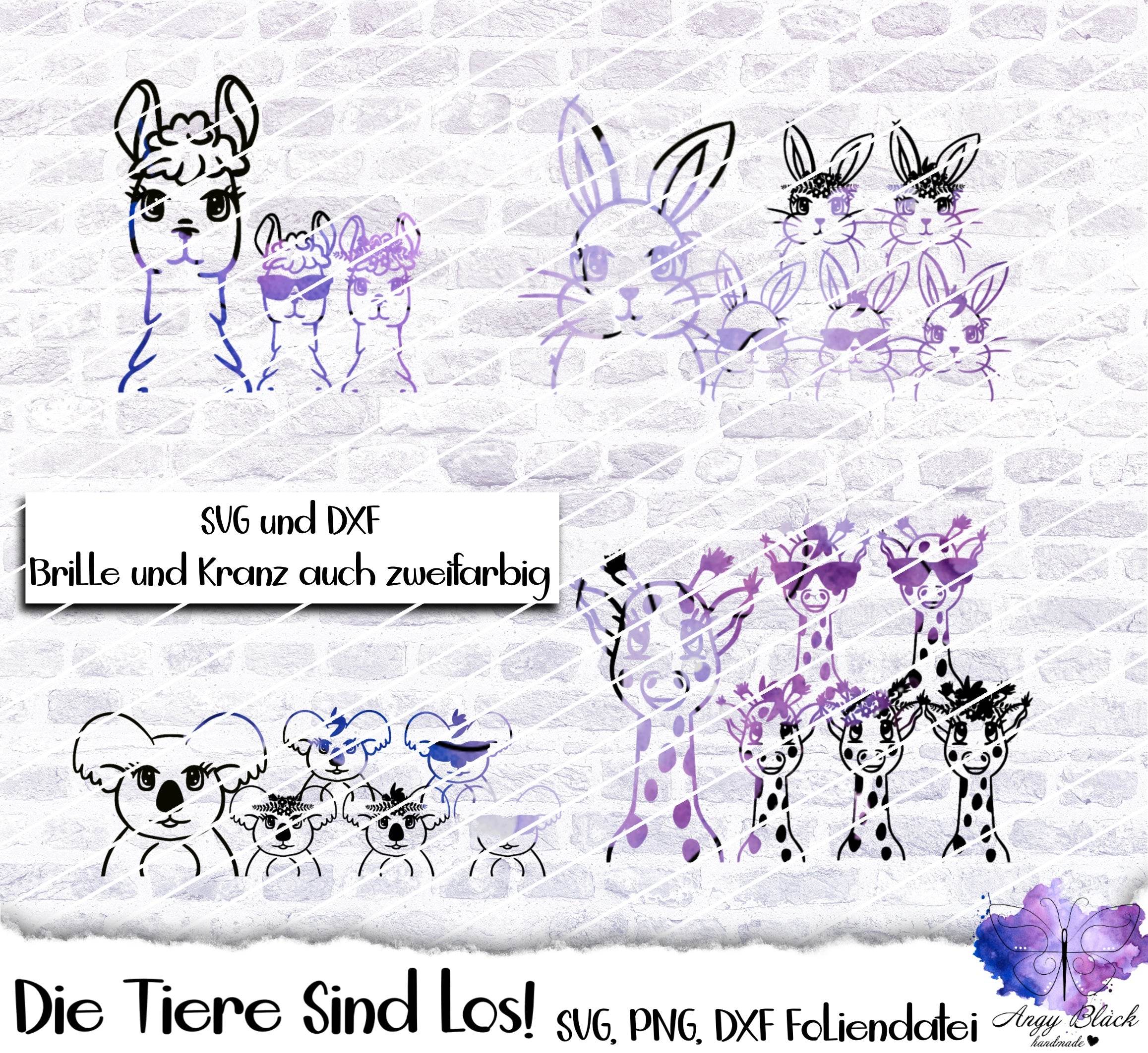 Plotterdatei Die Tiere sind los! Foliendatei, SVG/DXF/PNG - Sewando