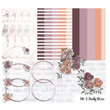 Digiset Hochzeits- und Geburtstagsset, Nr. 2 Dusty Rose Digipaper, Digistamp - Sewando