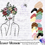Plotterdatei Papier und Folie "Flower Woman" SVG, DXF und PNG