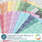 Digipapier Hawaii-Blumen Vol. 4, Druckvorlage, Digipaper - Sewando