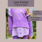 Schnittmuster Lazy knirps A0/A4 Gr. 74 bis 110 - Sewando