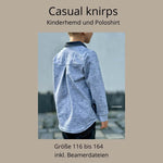 Schnittmuster Casual knirps Kinderhemd und -poloshirt Beamerversion Gr. 116 bis 164 - Sewando