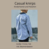 Schnittmuster Casual knirps Kinderhemd und -poloshirt Beamerversion Gr. 116 bis 164 - Sewando