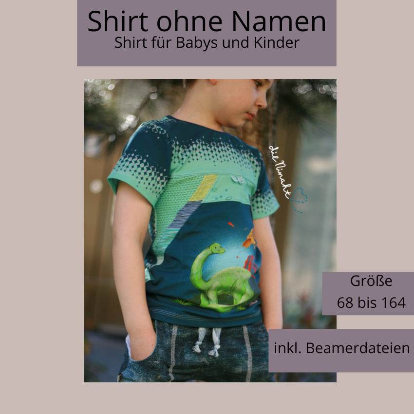 Schnittmuster Shirt ohne Namen Beamerversion Gr. 68 bis 164 - Sewando