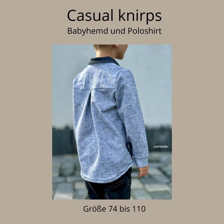 Schnittmuster Casual knirps Babyhemd und -Poloshirt A0/A4 Gr. 74 bis 110 - Sewando