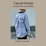 Schnittmuster Casual knirps Kinderhemd und -poloshirt A0/A4 Gr. 116 bis 164 - Sewando