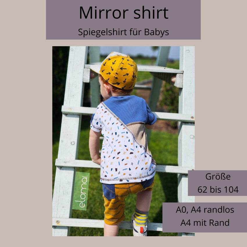 Schnittmuster Mirror Babyshirt A0/A4 Gr. 62 bis 104 - Sewando