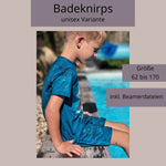 Schnittmuster Badeknirps unisex Variante Beamerversion Gr. 62 bis 170 - Sewando
