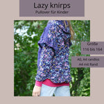 Schnittmuster Lazy knirps A0/A4 Gr. 116 bis 164 - Sewando