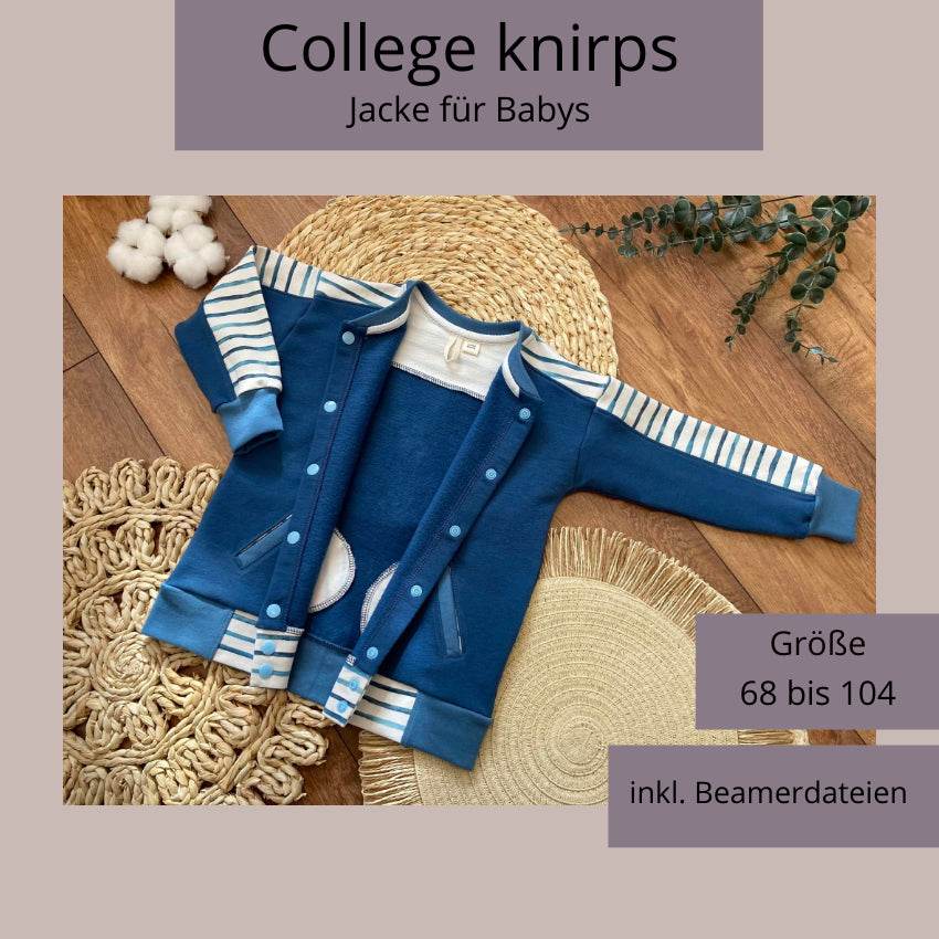 Schnittmuster College knirps Beamerversion Gr. 68 bis 104 - Sewando