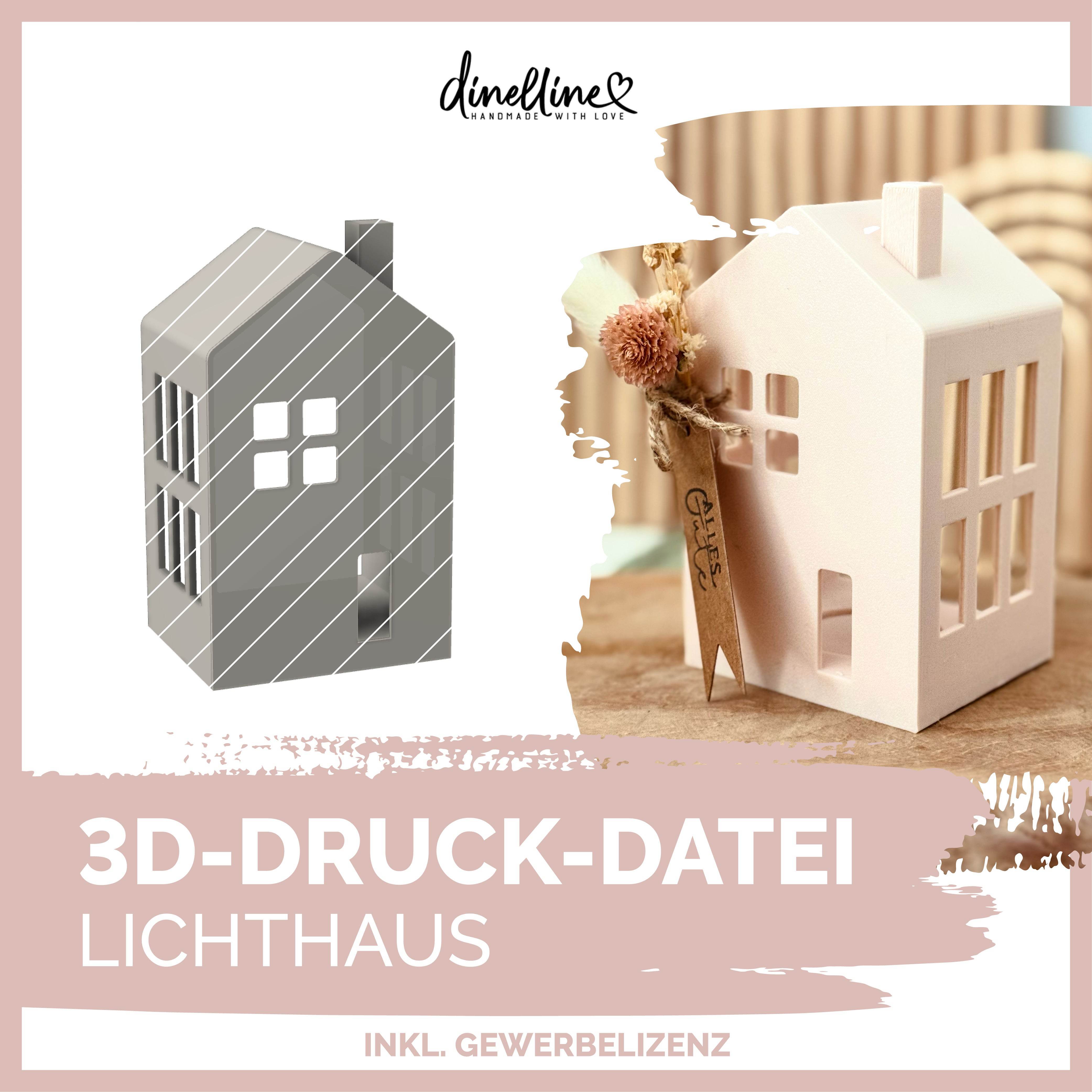 3D-Druck-Datei Lichthaus | für LED-Beleuchtung, LED-Teelichte | Größe variabel | zum Hinstellen - STL & 3MF - Sewando