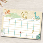 Dinosaurier Stundenplan & Wochenplan für Kinder – Printable Set A4 PDF zum Ausdrucken - Sewando