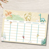 Dinosaurier Stundenplan & Wochenplan für Kinder – Printable Set A4 PDF zum Ausdrucken - Sewando