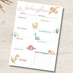 Dinosaurier Stundenplan & Wochenplan für Kinder – Printable Set A4 PDF zum Ausdrucken - Sewando