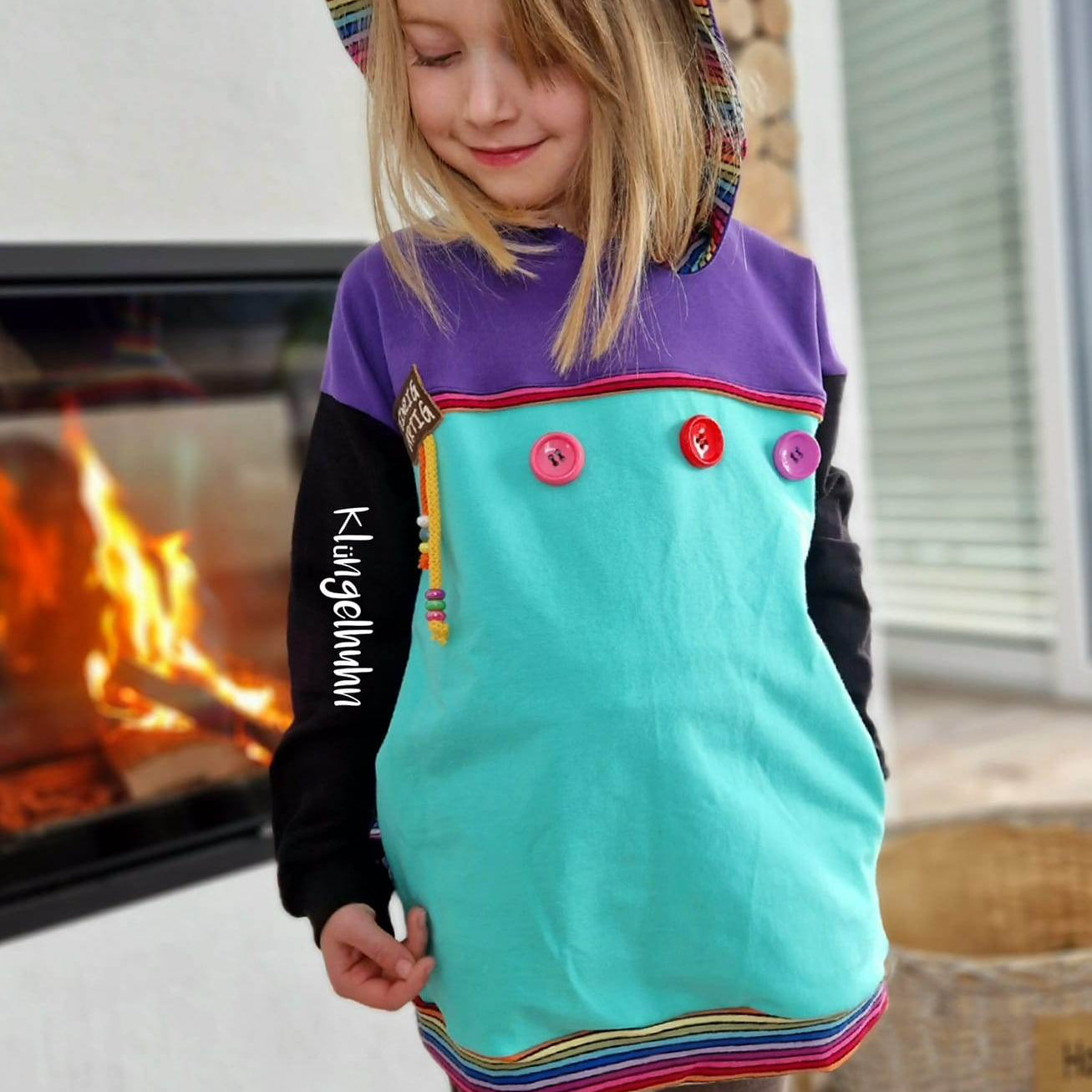 Schnittmuster Hoodie Hoodiekleid Lille Lys Gr. 64-164 - Sewando