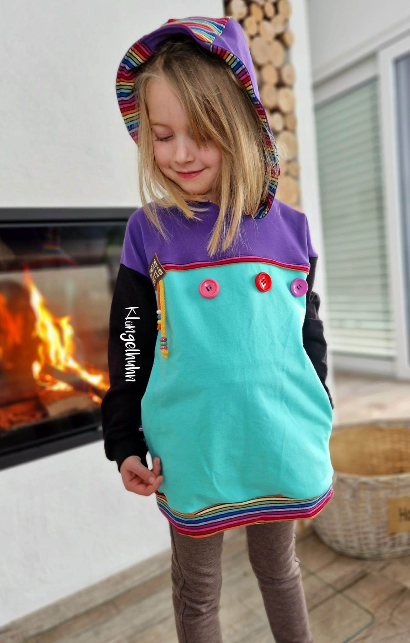 Schnittmuster Hoodie Hoodiekleid Lille Lys Gr. 64-164 - Sewando