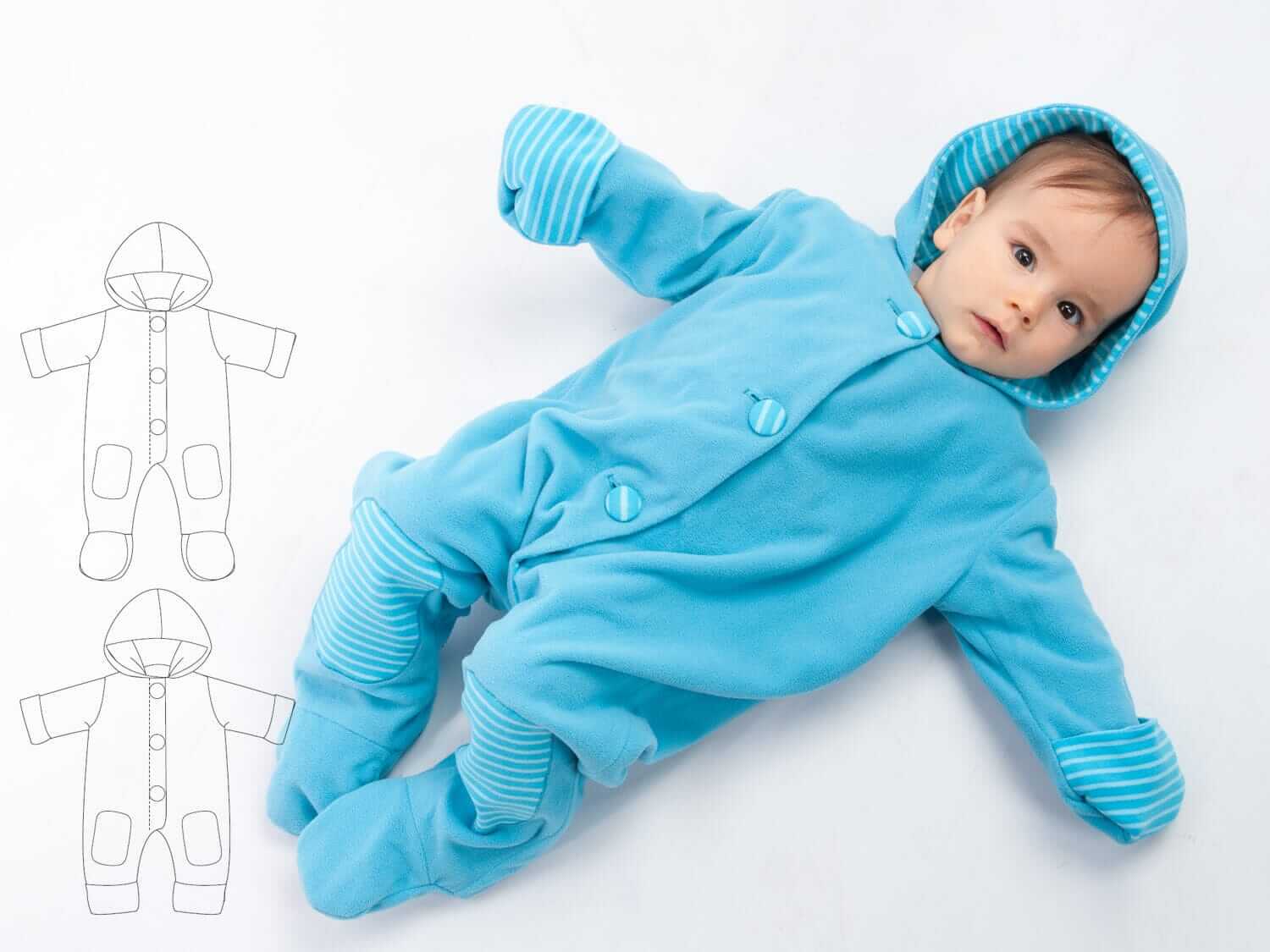 DORIAN Baby Overall gefüttert Schnittmuster Ebook pdf Schnittmuster PDF Ebook download Patternforkids 