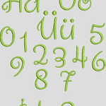 Stickdatei Schrift 55mm Buchstaben ud Zahlen Set 617 - Sewando