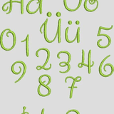 Stickdatei Schrift 55mm Buchstaben ud Zahlen Set 617 - Sewando