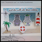 Digipapier-Set #006 (blau, beige) zum drucken, sublimieren und basteln - Sewando