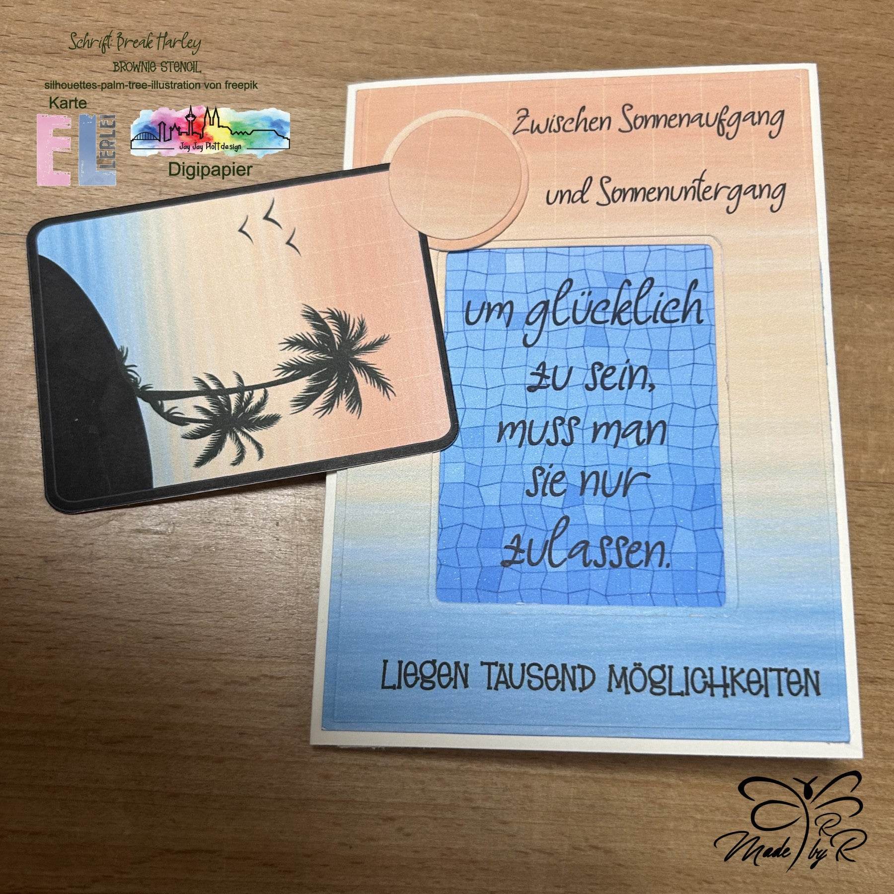 Digipapier-Set #008 (blau) zum drucken, sublimieren und basteln - Sewando