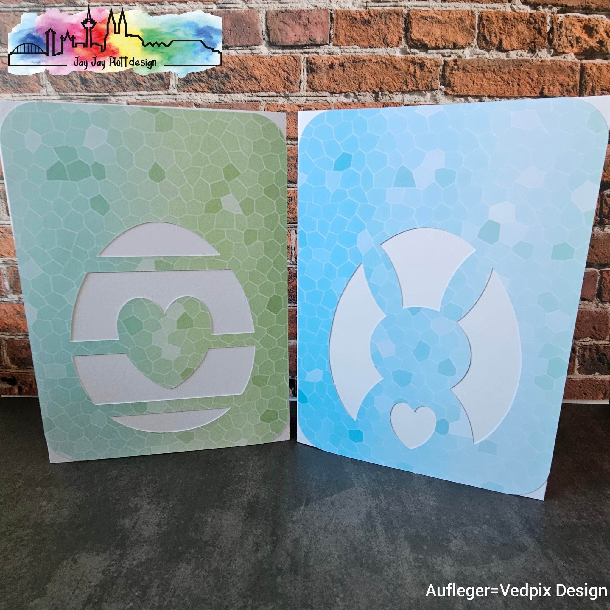 Digipapier-Set #030 (himmelblau, grasgrün) zum drucken, sublimieren und basteln - Sewando