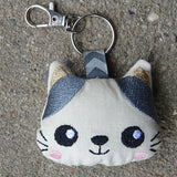 Stickdatei - Katze 2 ITH - in 3 Größen - Anhänger cute Schlüsselanhänger