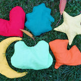 Kissen SET nähen 2 Größen Frosch Mond Herz Ginkgo Stern Blatt