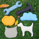 Kissen SET nähen 2 Größen  Wolke Apfel Hund Katze Werkzeug