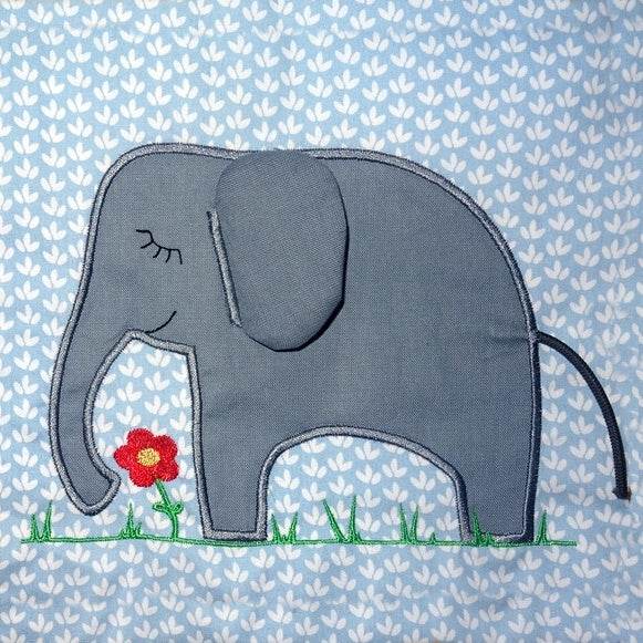 3D Elefant Stickdatei + Doodle inkl. Kissen ITH - Sewando