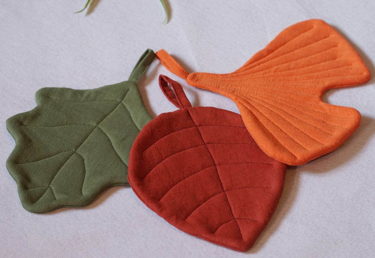 E-Book - Blätter Topflappen Eiche Ginkgo nähen Blatt - Sewando