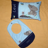 Stickdatei Kissen und Lätzchen SET ITH Elefant mit Maus