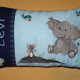 Stickdatei Kissen und Lätzchen SET ITH Elefant mit Maus
