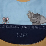 Stickdatei Kissen und Lätzchen SET ITH Elefant mit Maus