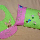 Stickdatei - Hase Kissen und Lätzchen SET ITH