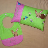 Stickdatei - Hase Kissen und Lätzchen SET ITH