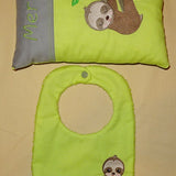 Faultier Stickdatei - Kissen und Lätzchen SET ITH