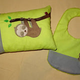 Faultier Stickdatei - Kissen und Lätzchen SET ITH